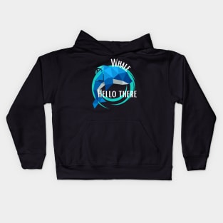 Whale Hello There (White Text) Kids Hoodie